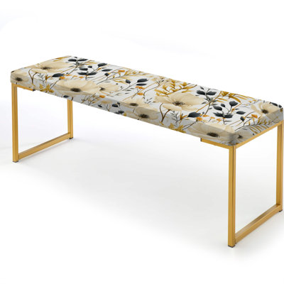 Banc rembourré or