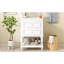 Meuble-lavabo de 61 cm avec lavabo en céramique, rangement de style rétro, tablette ouverte et 2 tiroirs, - Vasque lisse avec trou antidéversement pour un nettoyage facile