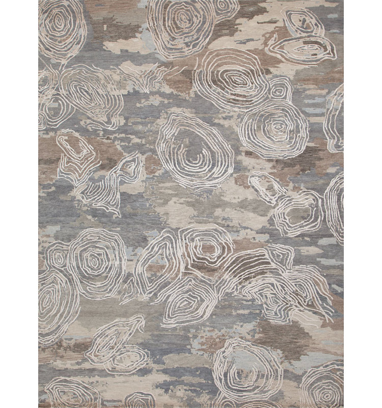Palermo Abstract Area Rug in Charcoal/Gray/Taupe/Brown, Rectangle 12' x 15'