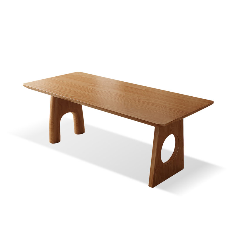 Brown Rectangular Solid Wood desk, 29.53" H x 62.99" W x 27.56" D