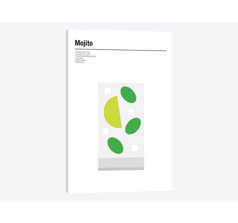 « mojito », impression sur toile, H 40 po x l 26 po x P 1,5 po, Pas de tapis, Toile tendue