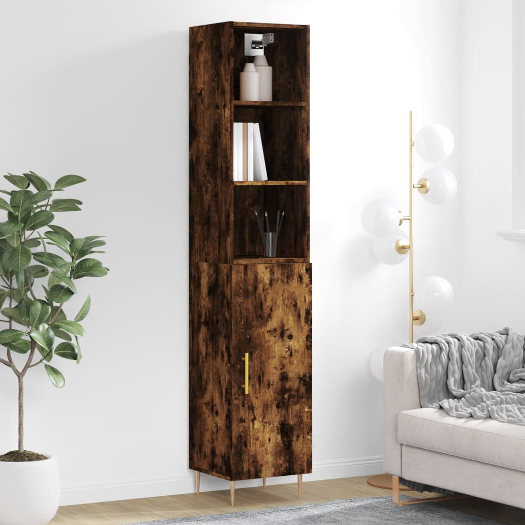 Highboard Schwarz 34,5x34x180 cm Holzwerkstoff