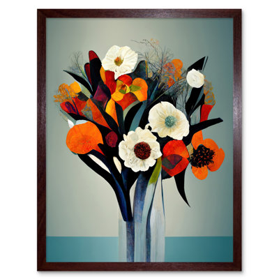 Modern Abstract Winter Flower Floral Bouquet - Rectangle Print