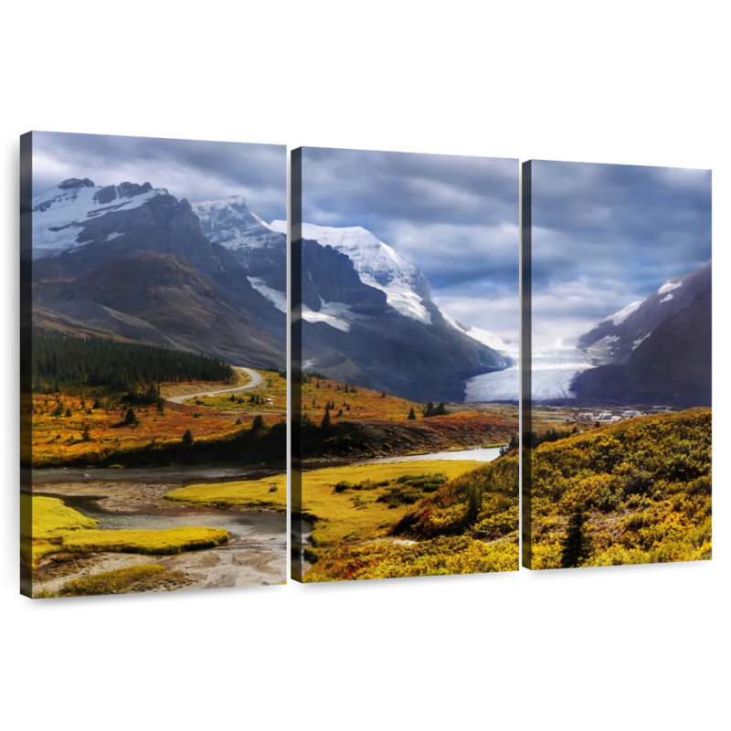 Glacier Athabasca des Rocheuses canadiennes, H 14 po x l 23 po