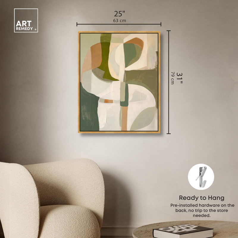 Toile «Hazy Shape» par Art Remedy, H 31 po x l 25 po, Cadre flottant doré