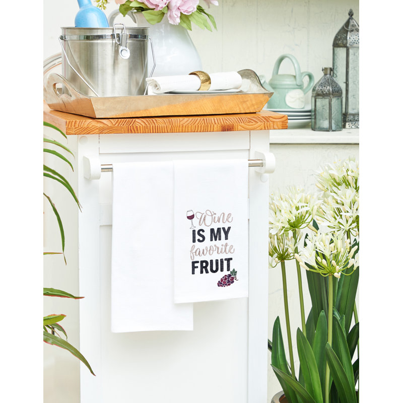 Favorite Fruit Embroidered Cotton Flour Sack Kitchen Towel
