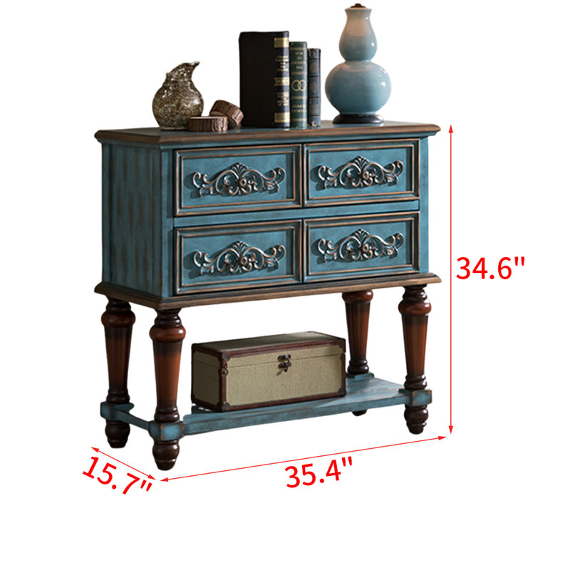 Commode d'appoint Casurina, Brun et bleu