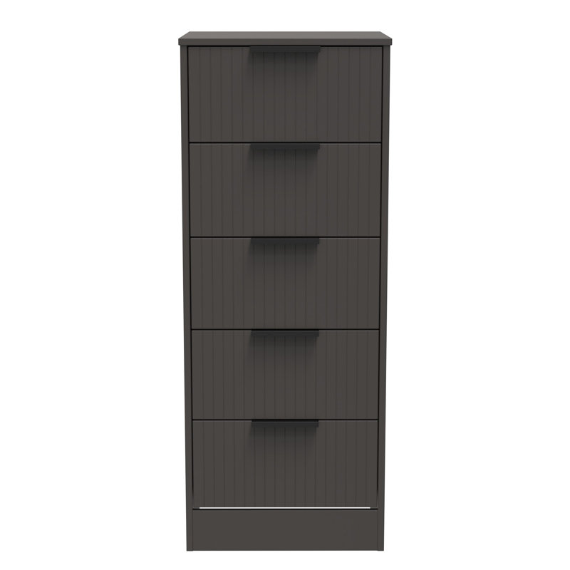 Atsumi 45cm W Manufactured Wood Bedside Table, Graphite Black