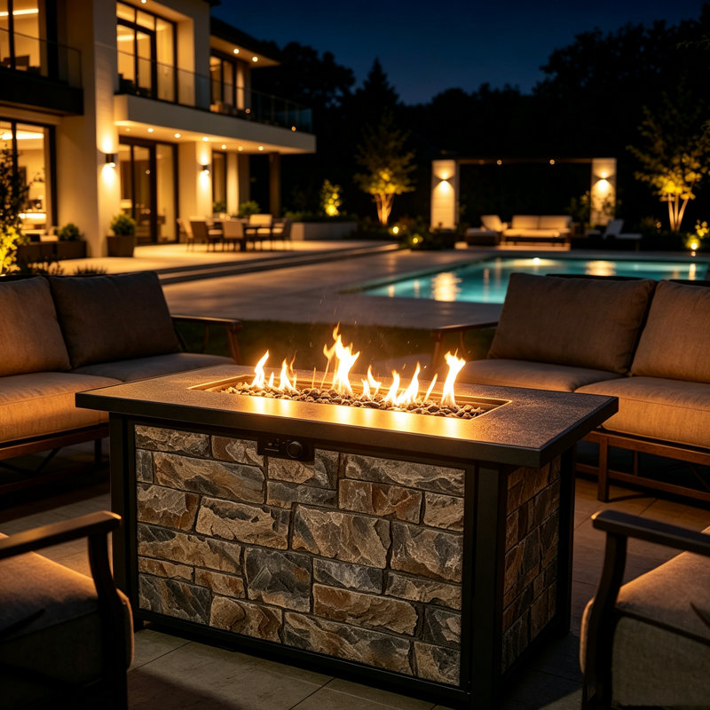 48“Firepit Table With Metal Top
