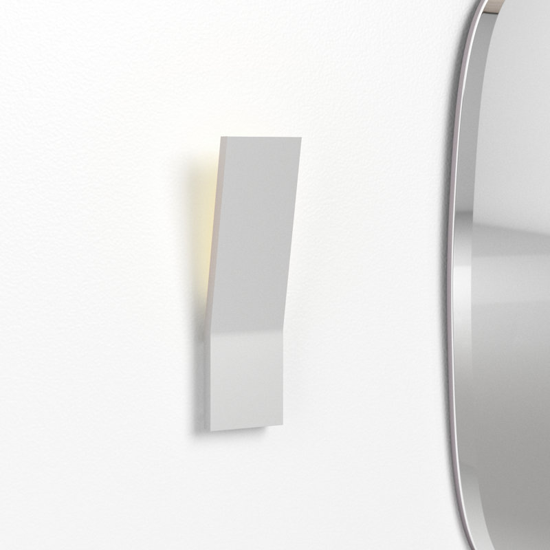 Ogden Single Light Dimmable LED Armed Sconce, White, 11" H x 3" W x 3" D