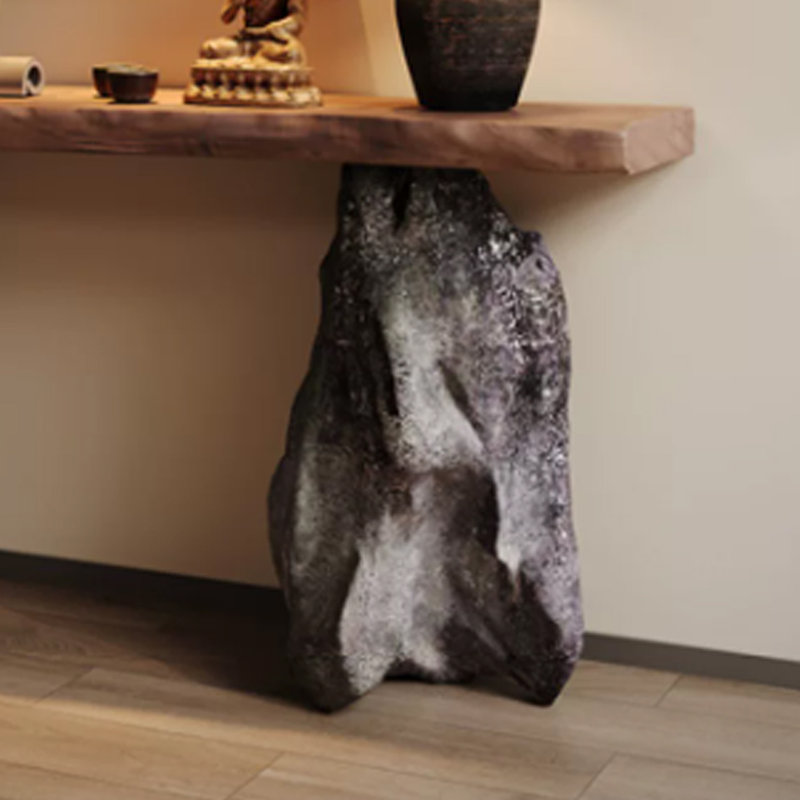 Table d'entrée en bois de style zen, 29.53" H x 70.86" W x 15.75" D