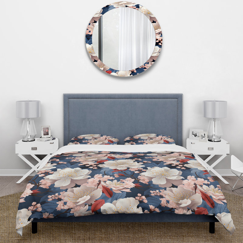 Ensemble de housse de couette Serene Floral, Housse de couette pour très grand lit et 2 très