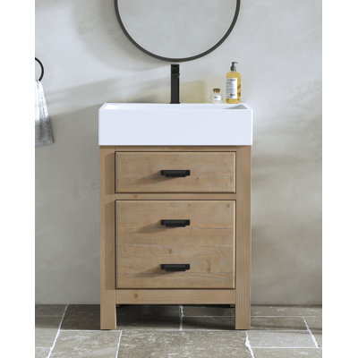 Meuble-lavabo simple 24 po avec lavabo en céramique Maxbano