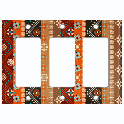 Patterned 3 - Gang Rocker Standard Wall Plate