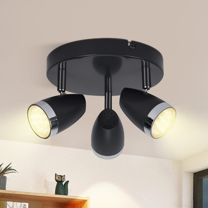 LED ceiling spotlight 3 flame modern 4W warm white 3000K, Black