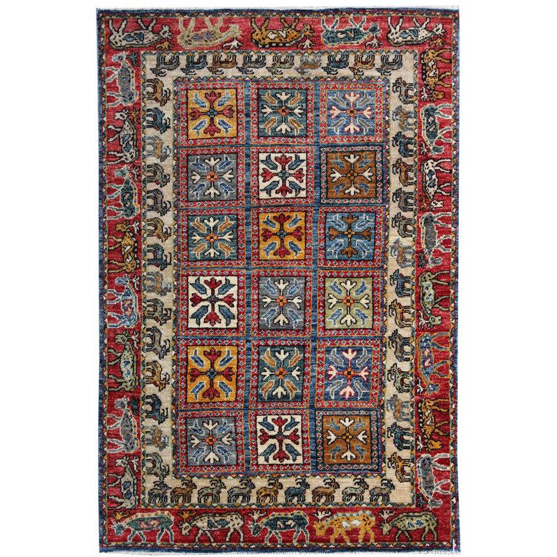 Ajmy Rectangle 106 cm x 162 cm Oriental Hand Woven Area Rug