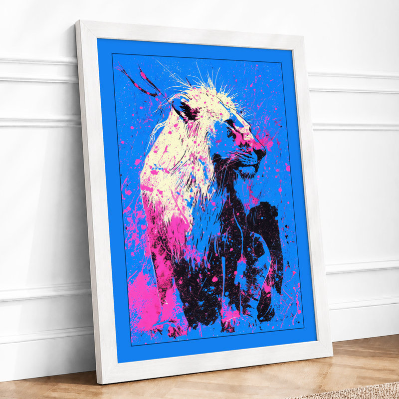 Painted Llama Modern - Print, A1 - 84.1 x 59.4 cm, White
