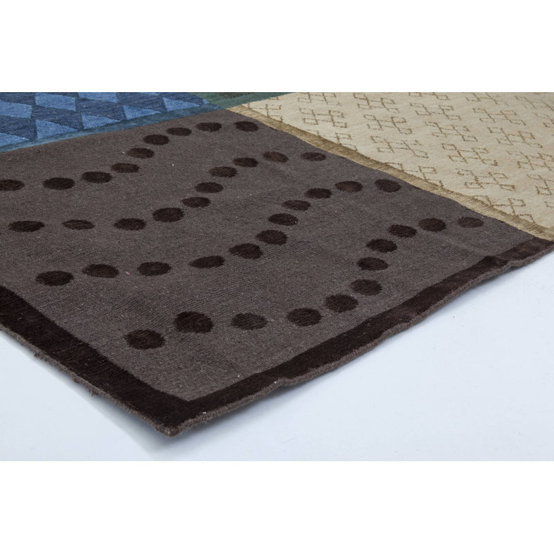 Modern One-of-a-Kind Rectangle 4'3" X 5'8" Hand Knotted Area Rug