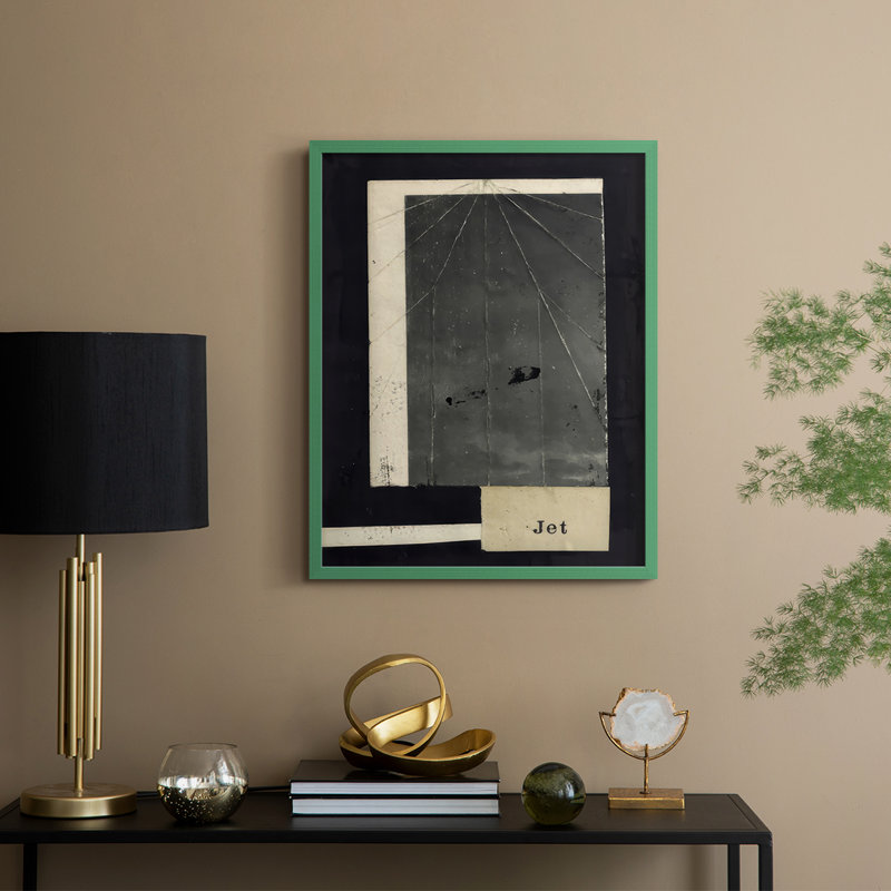 Jet I, reproduction encadrée - bois massif, Vert, H 21 po x l 17 po