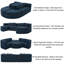 Canapé modulaire courbé et modulaire, siège désossé en U à assise profonde avec coussins, capacité de 250 lb-1026229521