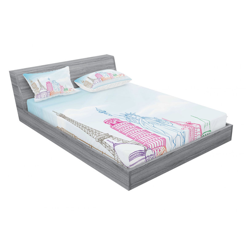 Microfiber Sheet Set, Queen Sheet Set with Fitted Sheet