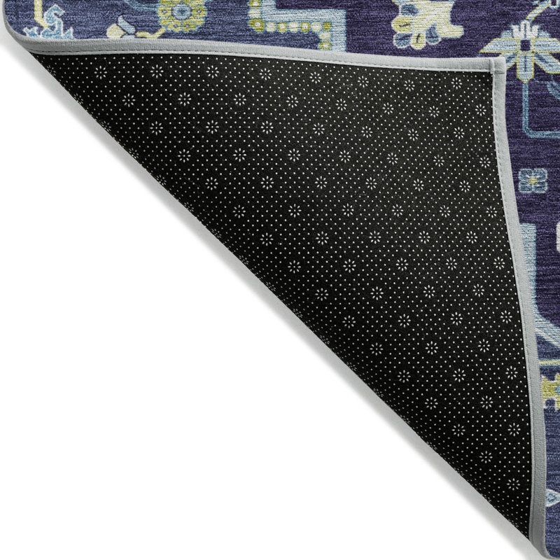 Tapis intérieur / extérieur bleu marine lavable Bellaya , 9 pi x 12 pi