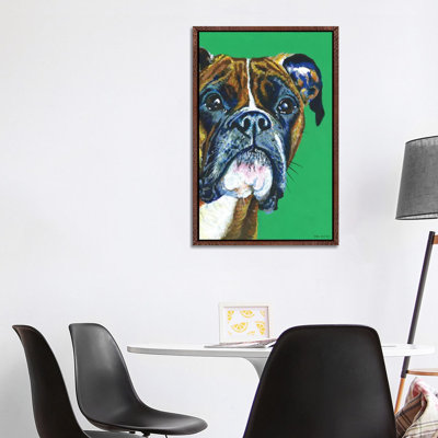 Boxer On Emerald by Kirstin Wood - Painting on Canvas