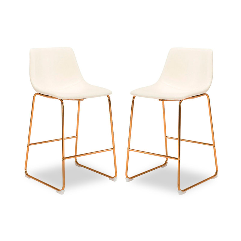 Tabouret de comptoir Aulbusson, Blanc, 4