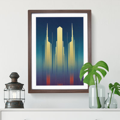 XV1022-702X Art Deco City Architecture No.8 Skyscraper 1 Piece Single Picture Frame Wall Art