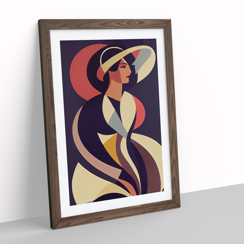 XV1022-5301X Woman No.6 - Single Picture Frame Print, 46cm H x 34cm W x 2cm D, Walnut