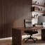 Ensemble de 4 panneaux muraux acoustiques/insonorisants 3D en lattes de bois, 240 cm x 60 cm, couleur noyer foncé-135066191