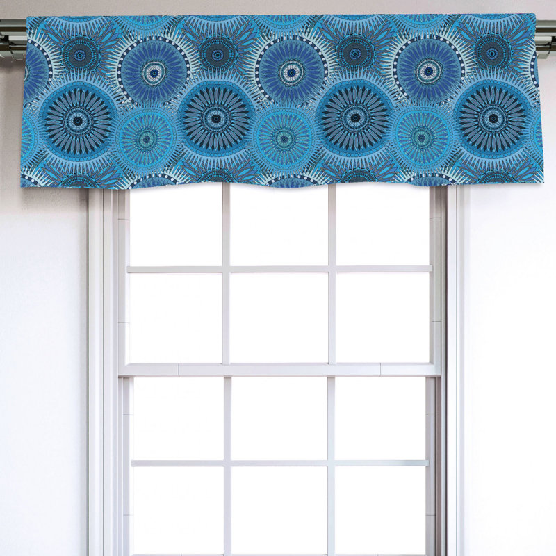 Sateen Ikat Ruffled Window Valance
