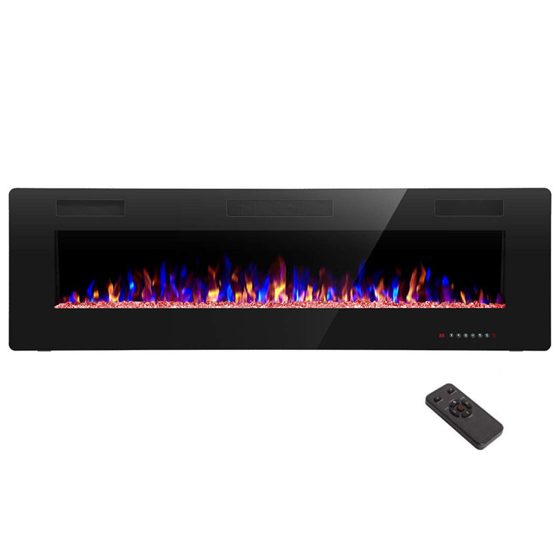 Recessed and Wall Mounted The Thinnest Fireplace, 18.10" H x 60" W x 3.80" D