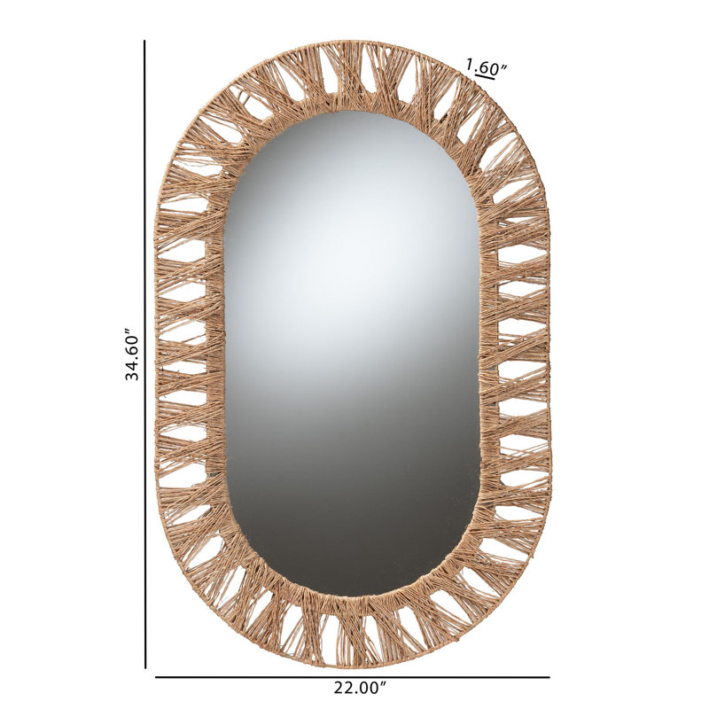 Aadith Seagrass Oval Beveled Wall Mirror