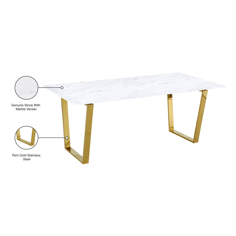 Pate Stone Top Metal Base Dining Table