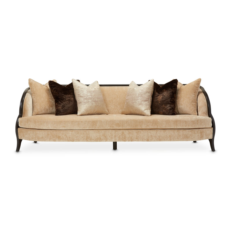 Malibu Crest 99'' Chenille Recessed Arm Sofa