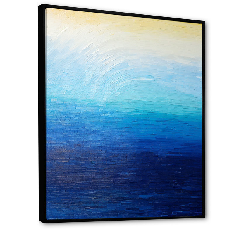 «Blue Spectral Solitude I» sur toile, H 40 po x l 30 po x P 1,5 po, Cadre flottant noir