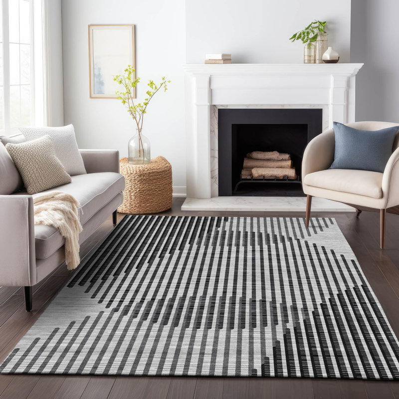 Tapis intérieur / extérieur gris Elowen , 10 pi x 14 pi