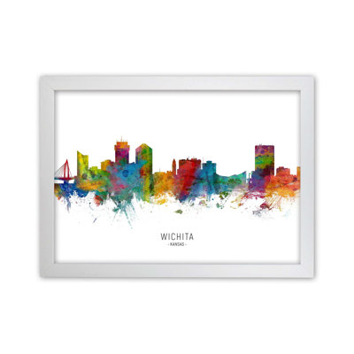 Wichita Kansas Skyline by Michael Tompsett - Print
