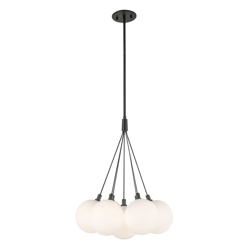 Lustre à DEL Bolla, 7, Noir, noir, noir, noir, H 18 po x l 16,5 po x P 16,5 po