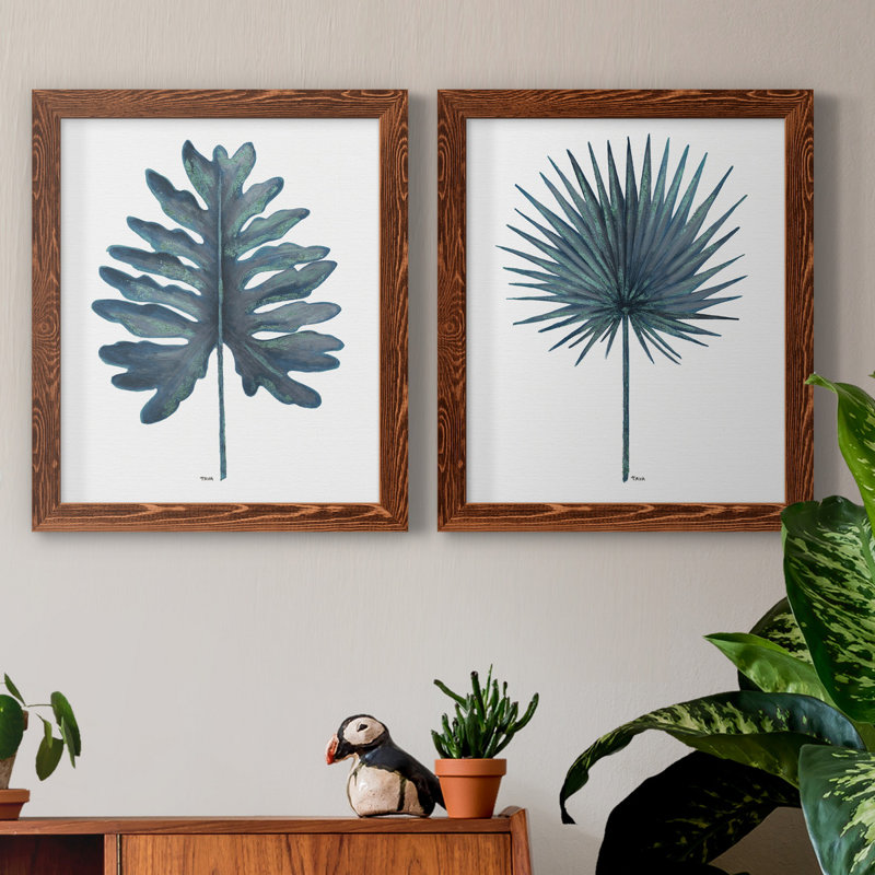 «Blue Oasis I», ensemble de 2 reproductions d'art, H 20 po x l 17 po x P 1 po, Toile avec cadre érable, Pas de tapis