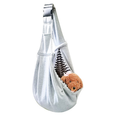 Foldable Large Capacity Pet Carrier Sling with Adjustable Shoulder Strap and Open-Top Pouch for Cats and Small Dogs