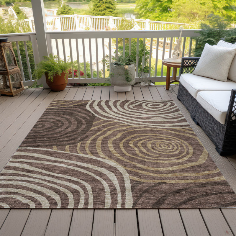 Tapis de porte d'extérieur antidérapant Leis, Rectangle 5 pi x 7 pi 6 po