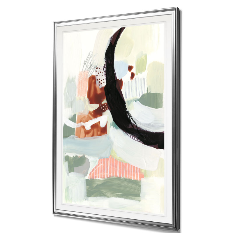 « synchronal vi »-impression sur toile, H 24 po x l 20 po x P 1,5 po, Cadre argenté