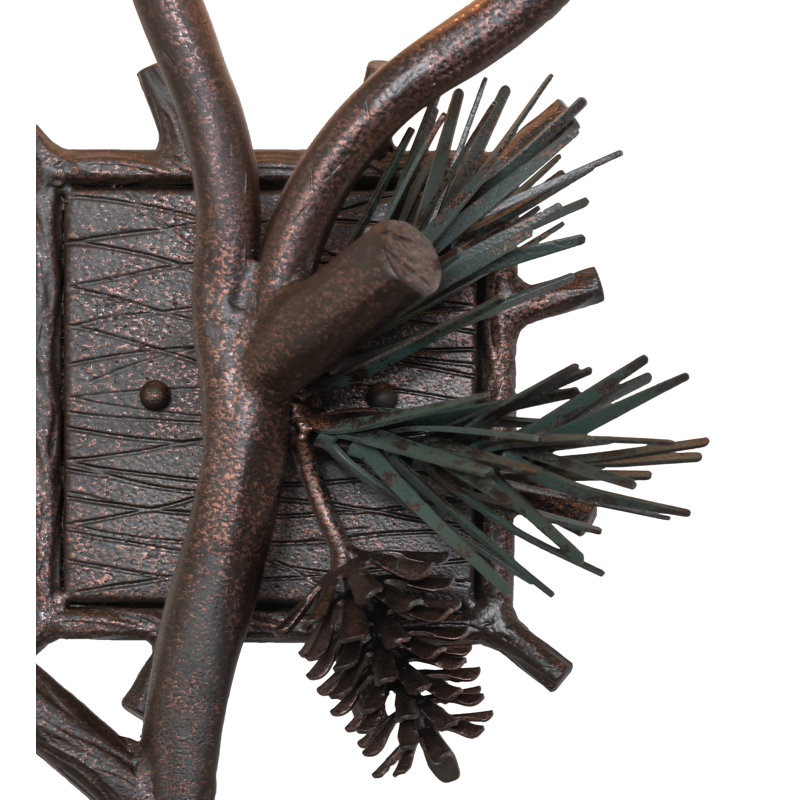 Rustic Lodge Steel Candle Wall Light