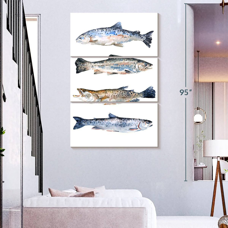 Brampt Stacked Trout II, 74" H x 48" W
