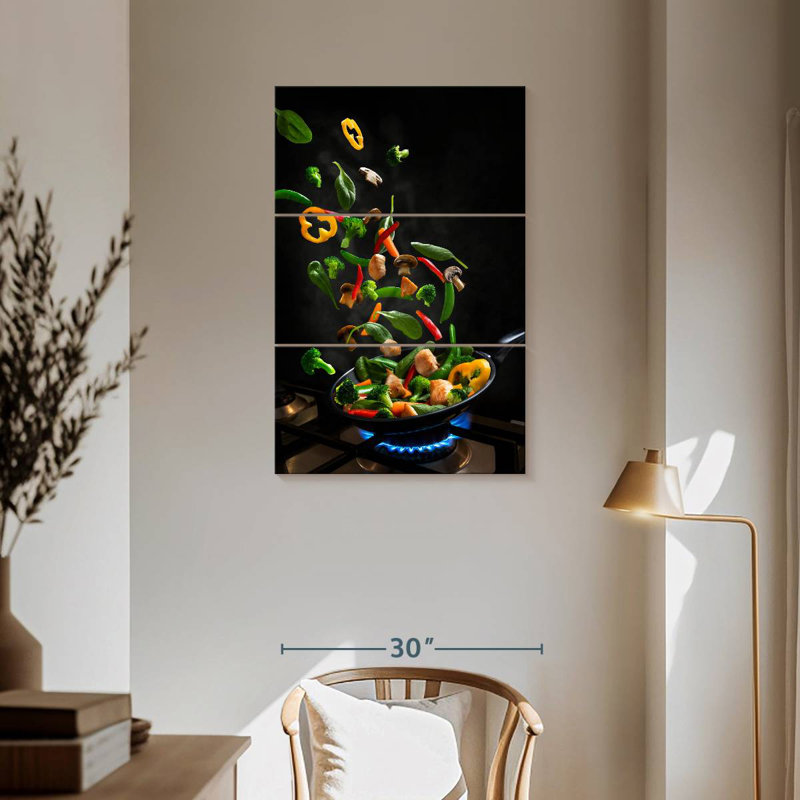 Yarlin Flying Stir-Fried Vegetables, 57" H x 36" W