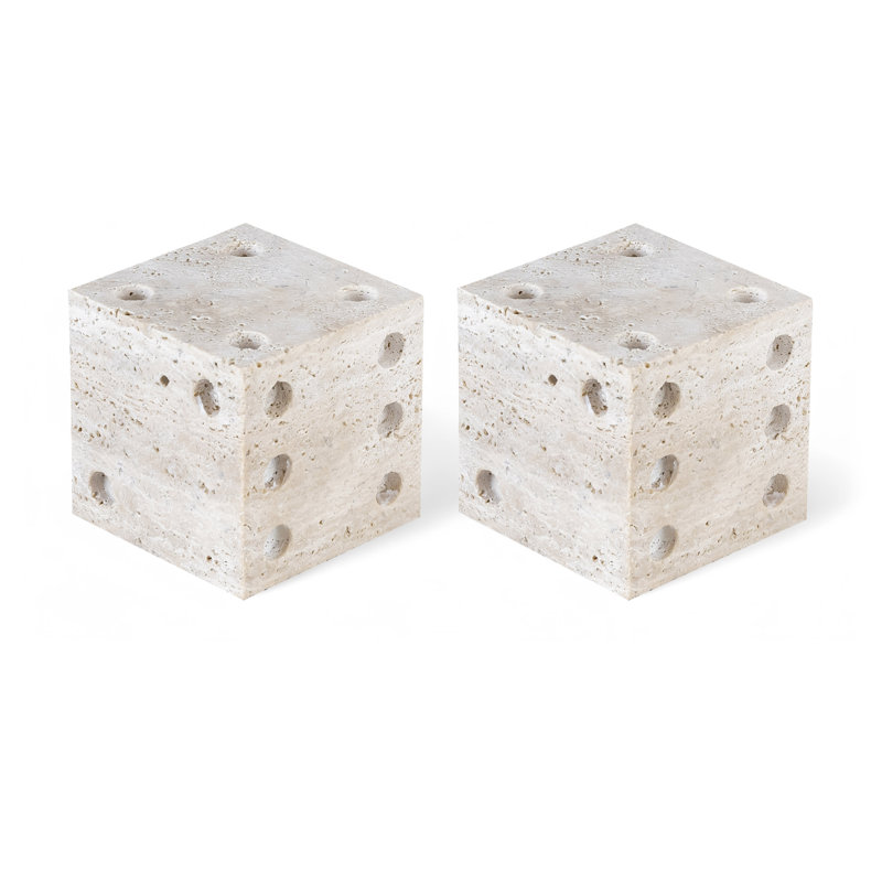 Figurines et sculptures abstraites Dice Travertine, Travertin