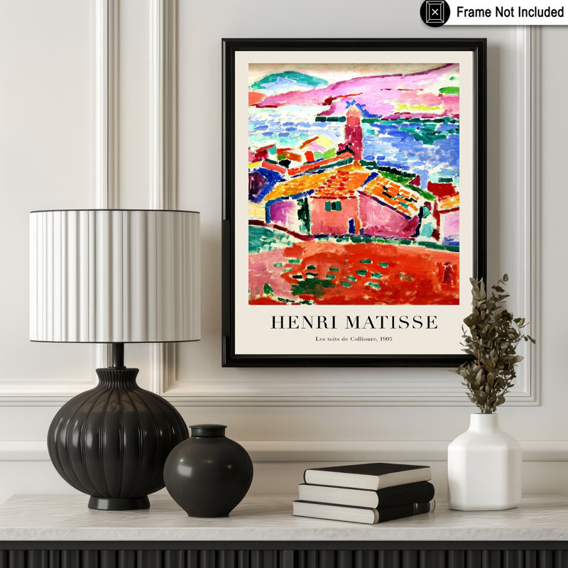 Henri Matisse - Vue de Collioure, H 18 po x l 24 po, Affiche, Sans cadre