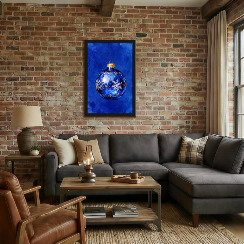 Ornement de Noël bleu avec motif de flocon de neige, H 18 po x l 12 po